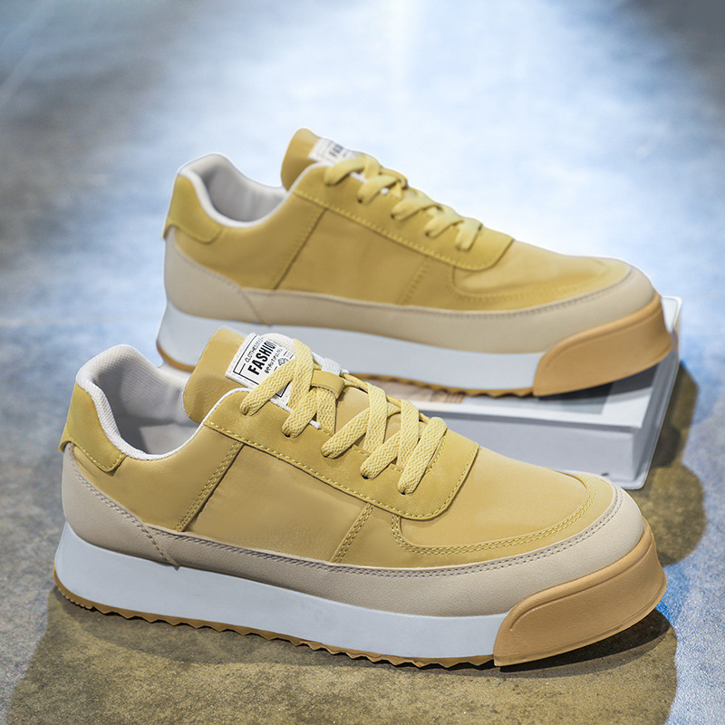 Pantofi de vară pentru bărbați, nișă, all-match, casual, albi, pantofi plati, piele pentru tineri, sport, talpă groasă, înălțime, pantofi la modă de antrenament german