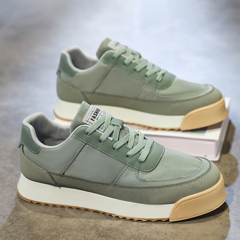 Pantofi de vară pentru bărbați, nișă, all-match, casual, albi, pantofi plati, piele pentru tineri, sport, talpă groasă, înălțime, pantofi la modă de antrenament german