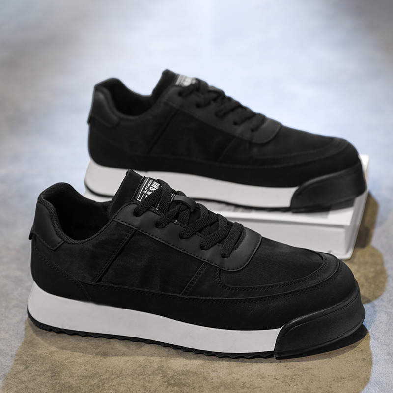 Pantofi de vară pentru bărbați, nișă, all-match, casual, albi, pantofi plati, piele pentru tineri, sport, talpă groasă, înălțime, pantofi la modă de antrenament german