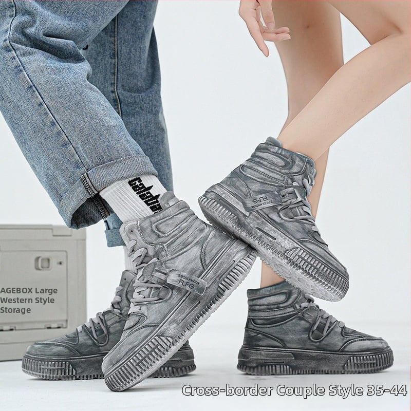 Pantofi de vară pentru bărbați, pantofi la modă, all-match, 2025, pantofi de vară noi pentru cupluri, stil Hong Kong, pantofi la modă vechi, pantofi pentru studenți