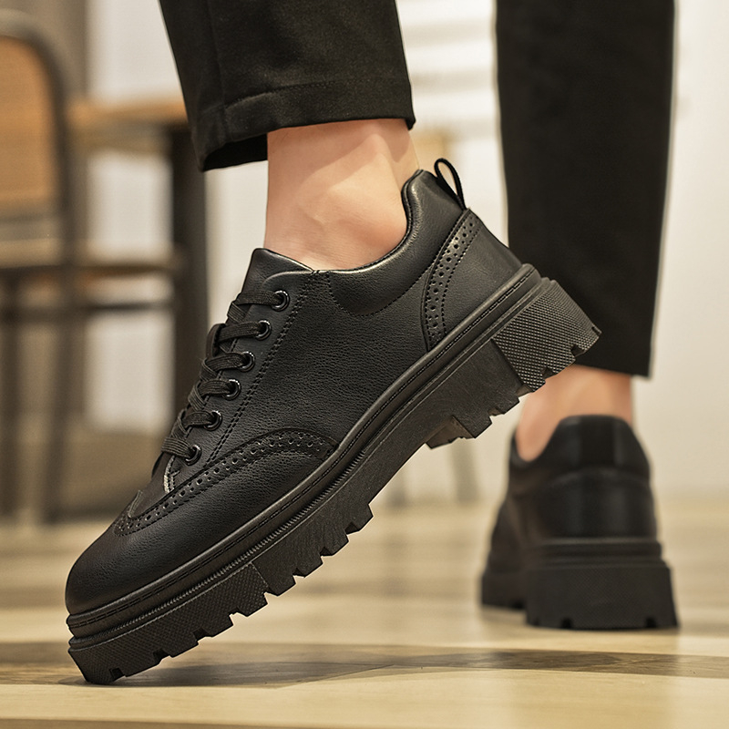 Zahraničný obchod export plus size pánska obuv ležérna kožená čierna kožená obuv pánske nízke martinské čižmy nástrojová obuv pánska veľkoobchodná cena