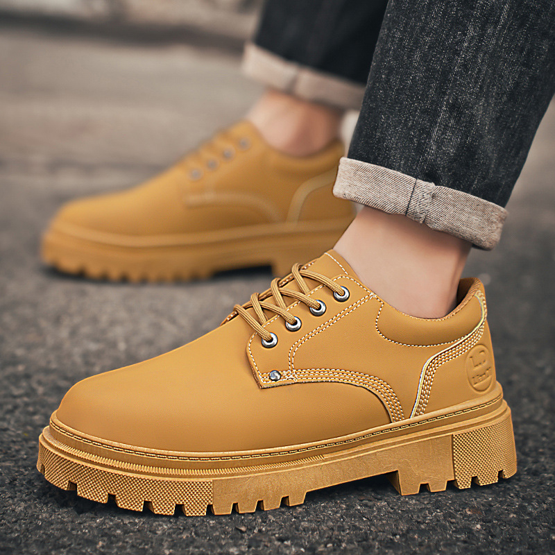 Zahraničný obchod export plus size pánska obuv ležérna kožená čierna kožená obuv pánske nízke martinské čižmy nástrojová obuv pánska veľkoobchodná cena