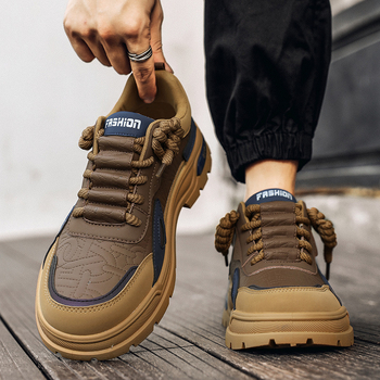 Rudens darbo apsaugos batai Vyriški nauji laisvalaikio įrankiai Žemo viršutinio stiliaus sportbačiai Kvėpuojantys vyriški neslystantys, atsparūs dilimui, madingi darbo batai