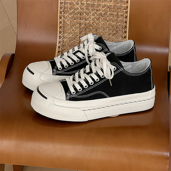 Pantofi sport din pânză cu talpă joasă, de primăvară, pentru iubitori, cu talpă groasă, pantofi casual la modă japonezi, X267