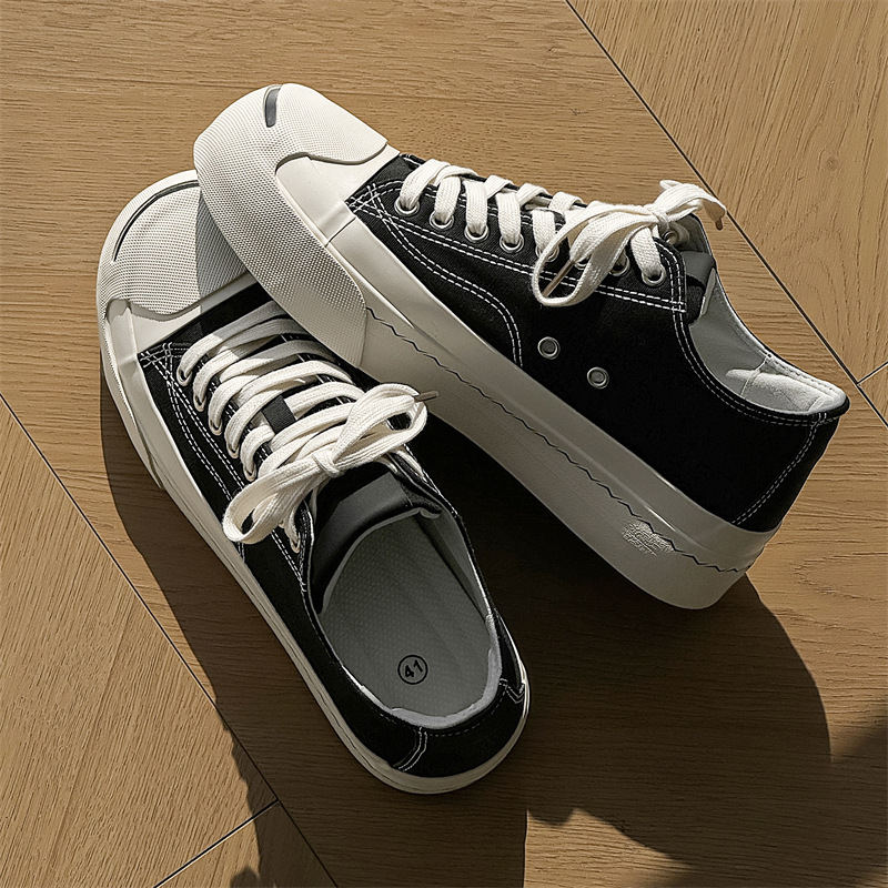 Pantofi sport din pânză cu talpă joasă, de primăvară, pentru iubitori, cu talpă groasă, pantofi casual la modă japonezi, X267