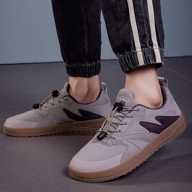 Pantofi sport pentru bărbați, mărimi mari, toamnă, desculți, la modă, casual, 46, cu cap lat, palmă largă, plasă, amortizare, pantofi sport ușori de alergare