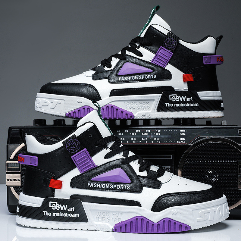 Pantofi sport pentru tineri, asortați, de toamnă și iarnă, 2023, cu toc înalt, pentru bărbați, la modă, de stradă prăjiți.