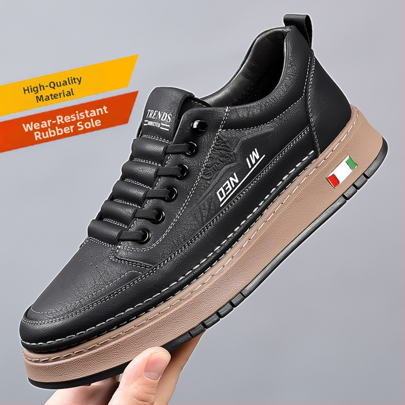 Pánske topánky 2025 Jar Ľahké priedušné Módne nazúvacie ležérne topánky Retro Pánske univerzálne kožené topánky pre mužov
