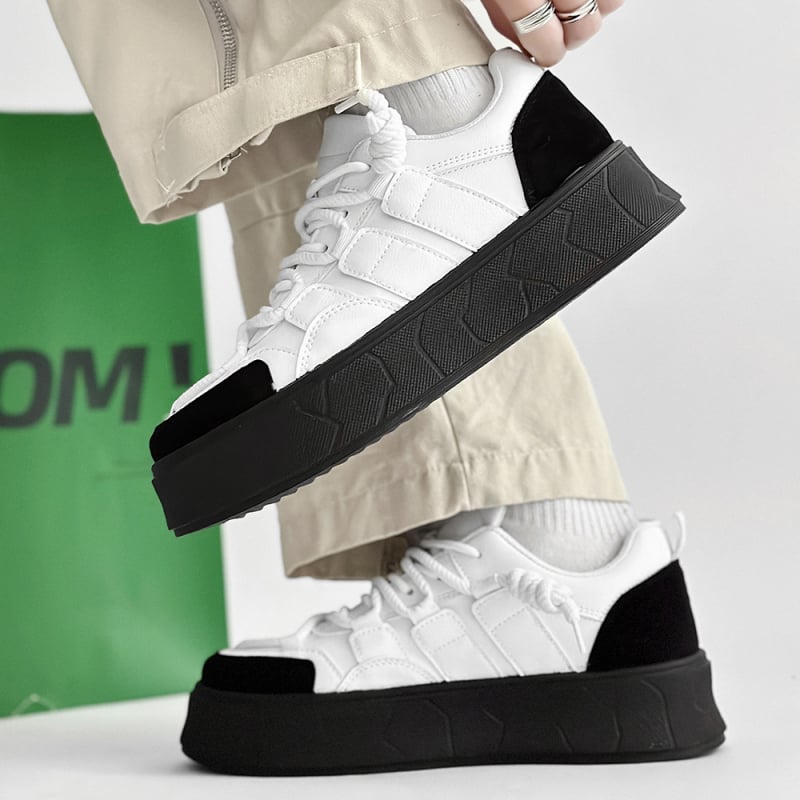 Pantofi albi pentru bărbați 2024 Vara stil japonez versatil respirabil cu talpă groasă ușoară de nișă pantofi casual pentru bărbați