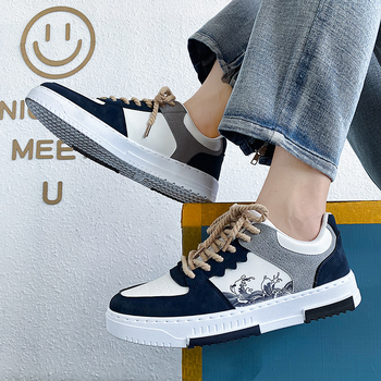 Φθινοπωρινά νέα φοιτητικά παπούτσια για νέους υπαίθριους αθλητικούς αγώνες, παπούτσια παλίρροιας, μόδα δαντέλα, αναπνεύσιμα, ανδρικά παπούτσια, μια γενιά μαλλιών