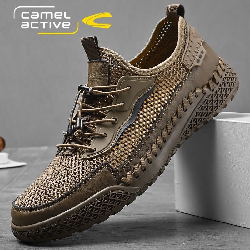 Pantofi sport pentru bărbați, model german Camel, cu plasă dinamică, respirabil, cu fund subțire și moale, cu suprafață țesută în plasă, alunecare pe pantofi sport casual
