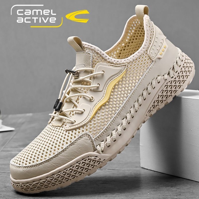 Pantofi sport pentru bărbați, model german Camel, cu plasă dinamică, respirabil, cu fund subțire și moale, cu suprafață țesută în plasă, alunecare pe pantofi sport casual