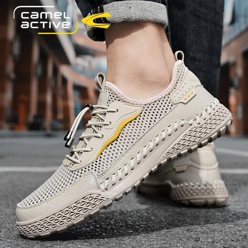 Pantofi sport pentru bărbați, model german Camel, cu plasă dinamică, respirabil, cu fund subțire și moale, cu suprafață țesută în plasă, alunecare pe pantofi sport casual
