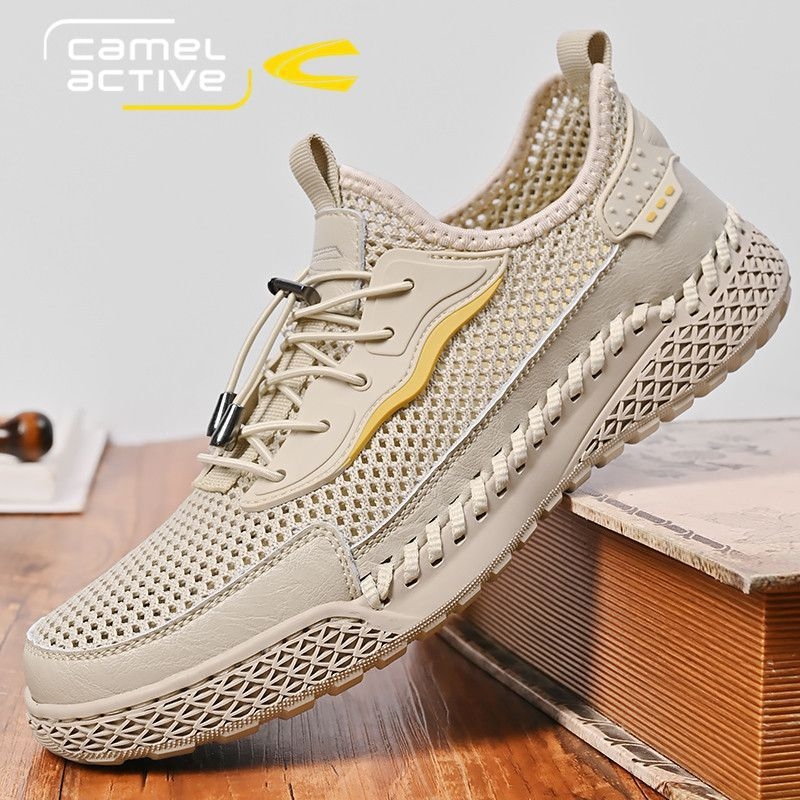 Pantofi sport pentru bărbați, model german Camel, cu plasă dinamică, respirabil, cu fund subțire și moale, cu suprafață țesută în plasă, alunecare pe pantofi sport casual