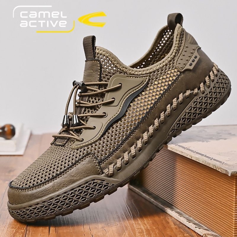 Pantofi sport pentru bărbați, model german Camel, cu plasă dinamică, respirabil, cu fund subțire și moale, cu suprafață țesută în plasă, alunecare pe pantofi sport casual
