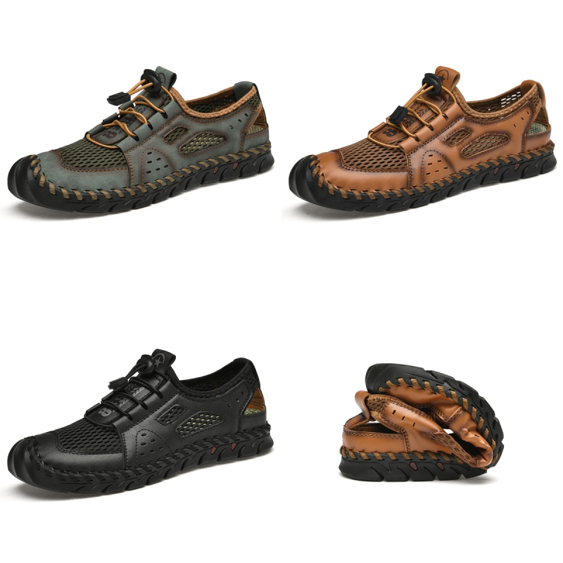 Pantofi de vară noi din plasă, mărimi mari, transfrontaliere, 38-48, pantofi bărbătești, cumpărați direct din fabrică, pantofi lucrați manual de AliExpress