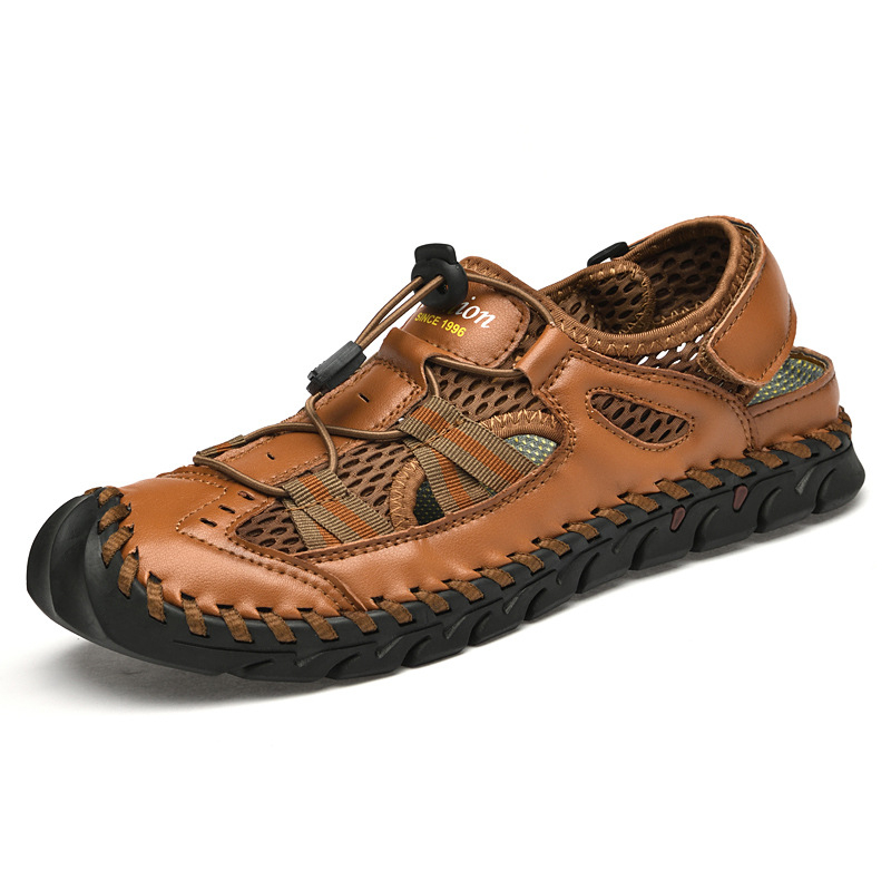 Pánske letné sandále 2023, ležérne kožené sandále, cezhraničný obchod, priedušné ľahké sandále, outdoorová turistická pánska obuv