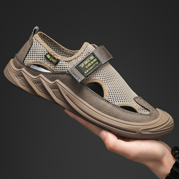 Ανδρικά Σανδάλια Καλοκαιρινά, Αναπνέοντα, Εξωτερικά Παπούτσια Παραλίας, Ανδρικά Παπούτσια με Μαλακή Σόλα, Casual Mesh, Αντιολισθητικά Παπούτσια με Τρύπες, Ανδρικά Hollow