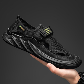 Ανδρικά Σανδάλια Καλοκαιρινά, Αναπνέοντα, Εξωτερικά Παπούτσια Παραλίας, Ανδρικά Παπούτσια με Μαλακή Σόλα, Casual Mesh, Αντιολισθητικά Παπούτσια με Τρύπες, Ανδρικά Hollow