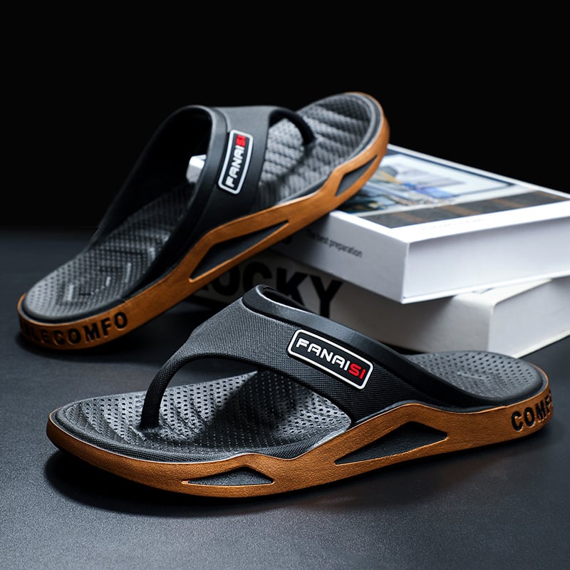 Flip-flops de culoare solidă pentru bărbați, de vară, la modă, simplu, clasic, cu fund moale, pentru plajă, noi