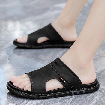 Plážové topánky CrossBorder Large Thong pre mladých mužov, Sandále s rybím vzorom na dvoje nosenie, Vodné topánky s mäkkou podrážkou, Brodenie, Kožené sandále