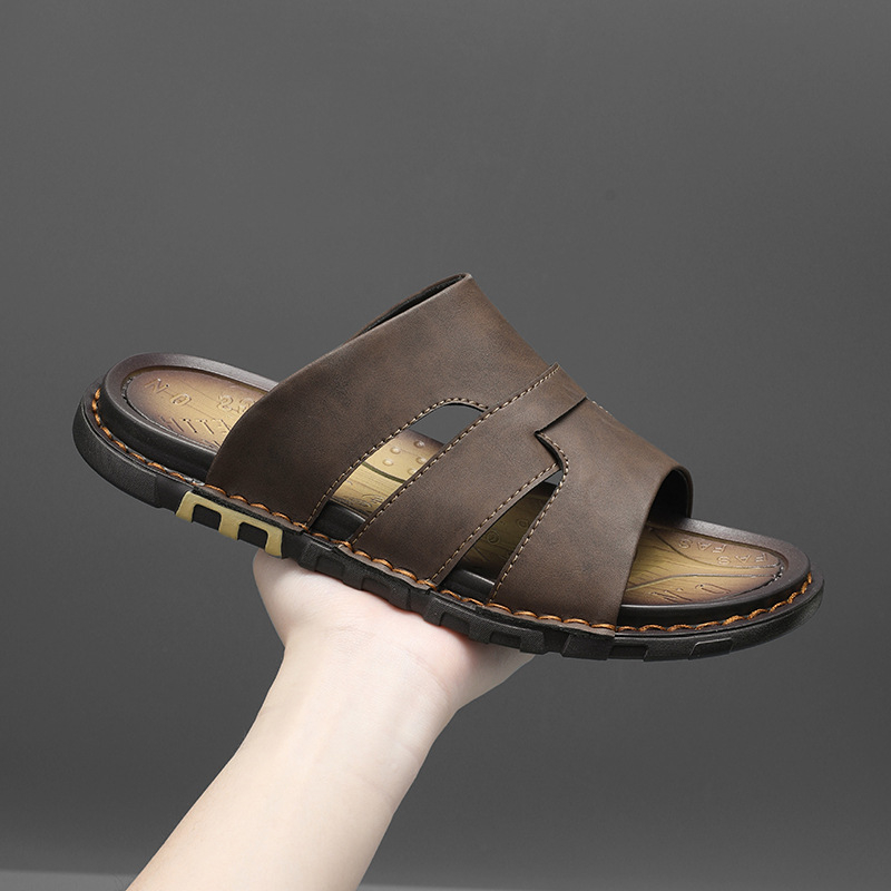 Plážové topánky CrossBorder Large Thong pre mladých mužov, Sandále s rybím vzorom na dvoje nosenie, Vodné topánky s mäkkou podrážkou, Brodenie, Kožené sandále