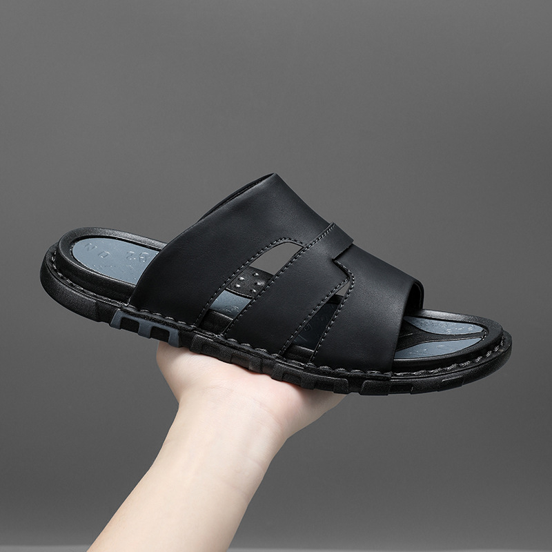 Plážové topánky CrossBorder Large Thong pre mladých mužov, Sandále s rybím vzorom na dvoje nosenie, Vodné topánky s mäkkou podrážkou, Brodenie, Kožené sandále