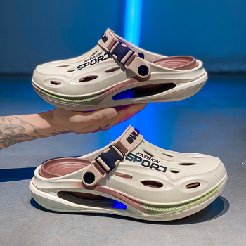 Мъжки обувки Croc, голям размер, за шофиране през граница, неплъзгащи се, дишащи, водоустойчиви обувки, летни чехли с въздушна възглавница, ежедневни и универсални
