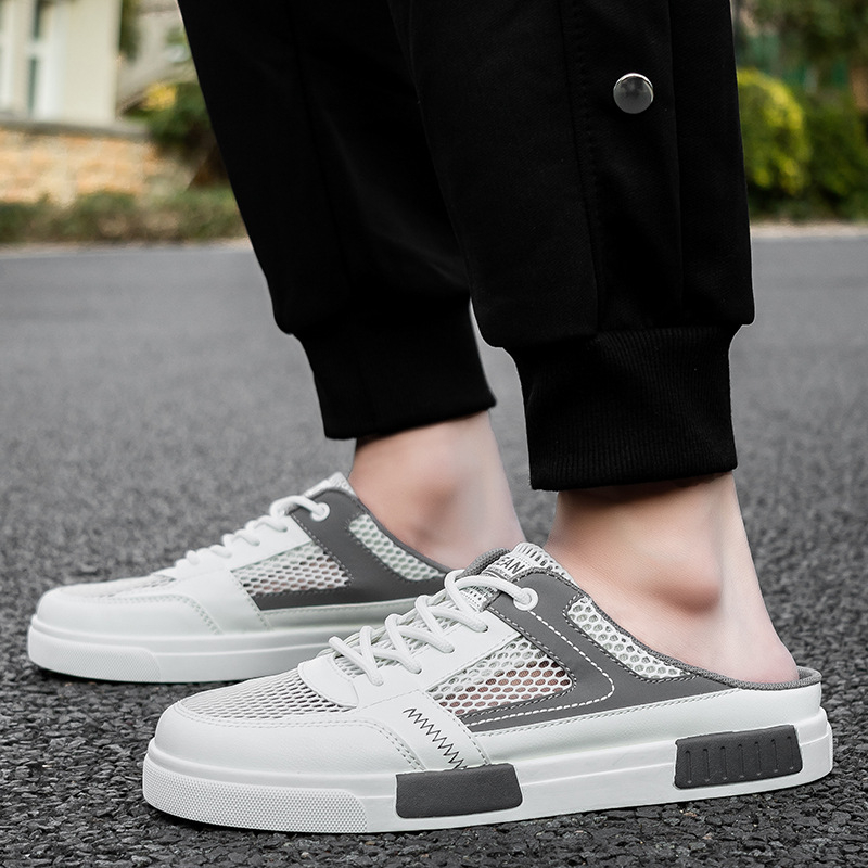 Piiriülesed pluss-suuruses meeste kingad suvised uued stiilid baotou poolsussid võrgust õõnsad suured võrgust vabaajajalatsid spordijalatsid