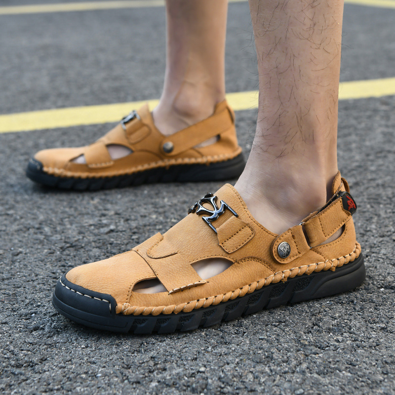 Pánske sandále pre mužov na jar a leto 2024, pánske trendy plážové topánky, ležérne sandále, pánske topánky na šitie.