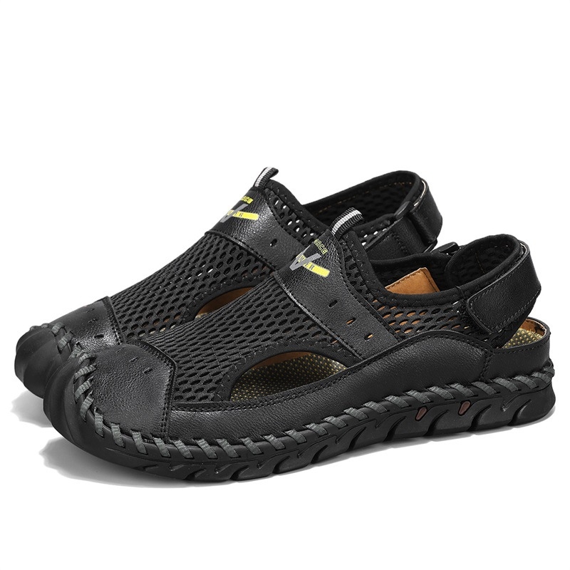 2024-es szandálok, férfi tavaszi, lélegző, strandcipők, férfi hálós, divatos szandálok, férfi mindennapi flip-on cipők, férfi