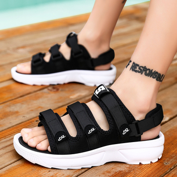 Spot Új vastag talpú férfi szandálok magas szárú, rugalmas, dupla talpú, könnyű, hétköznapi strandcipők férfiaknak egy generációnyi haj