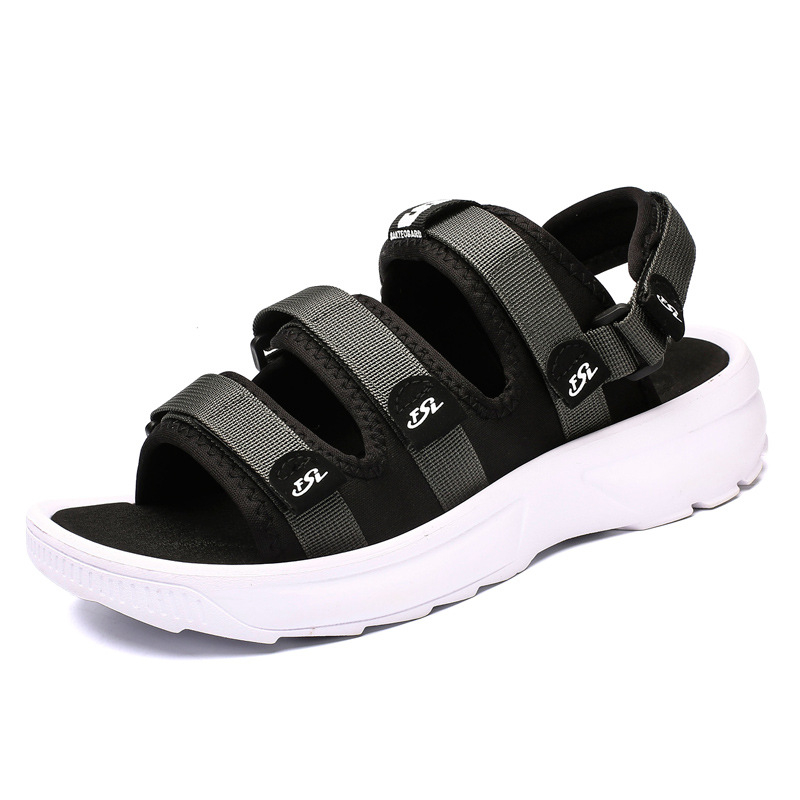 Spot Új vastag talpú férfi szandálok magas szárú, rugalmas, dupla talpú, könnyű, hétköznapi strandcipők férfiaknak egy generációnyi haj