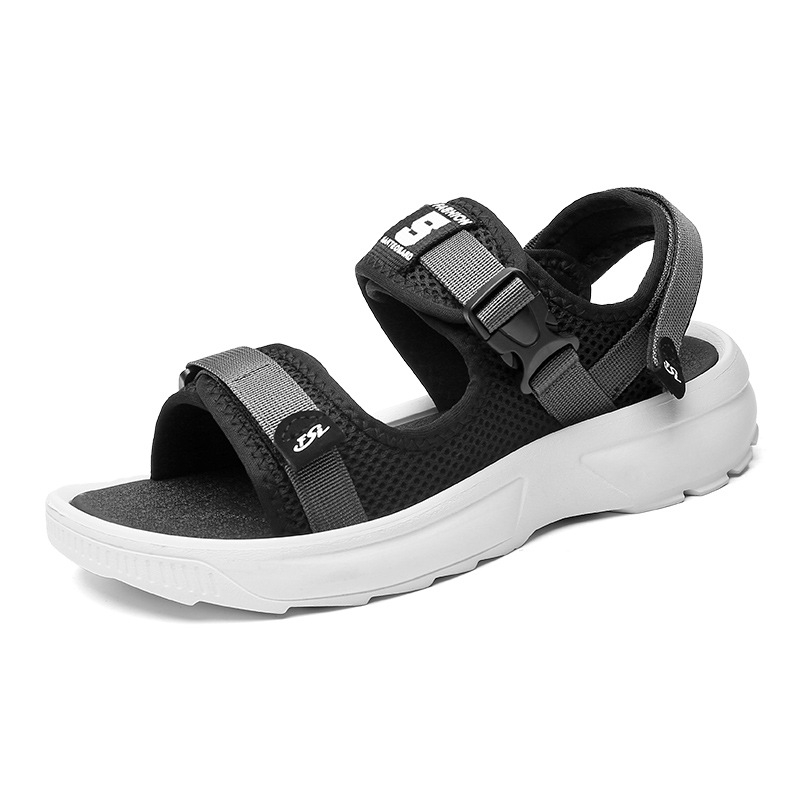 Spot Új vastag talpú férfi szandálok magas szárú, rugalmas, dupla talpú, könnyű, hétköznapi strandcipők férfiaknak egy generációnyi haj