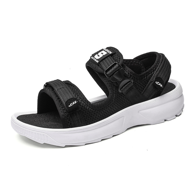 Spot Új vastag talpú férfi szandálok magas szárú, rugalmas, dupla talpú, könnyű, hétköznapi strandcipők férfiaknak egy generációnyi haj