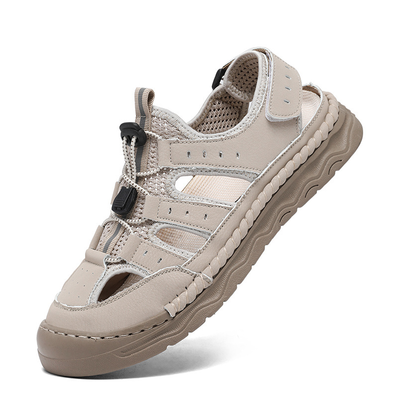 Férfi szandálok 2025 új nyári külső ruházat férfi lélegző hétköznapi apa vezetés határokon átnyúló strandpapucsok ins divatos