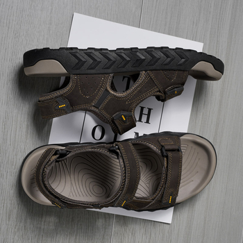 Plus size szandálok férfi valódi bőr strandcipő marhabőr kültéri tinédzserek gyermek nyitott orrú nyári új alkalmi 364647