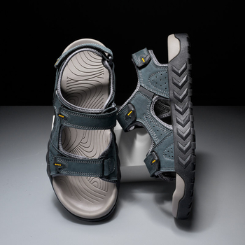 Plus size szandálok férfi valódi bőr strandcipő marhabőr kültéri tinédzserek gyermek nyitott orrú nyári új alkalmi 364647