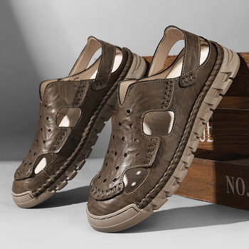 2025 Amazon Cross Border plus size szandálok férfi nyári puha talpú szandálok és papucsok alkalmi lélegző strandcipők férfi szabadtéri viseletre