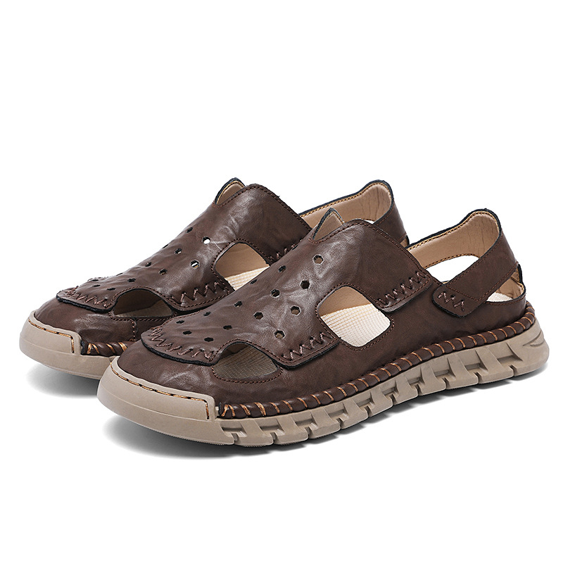 2025 Amazon Cross Border plus size szandálok férfi nyári puha talpú szandálok és papucsok alkalmi lélegző strandcipők férfi szabadtéri viseletre