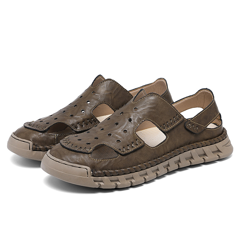 2025 Amazon Cross Border plus size szandálok férfi nyári puha talpú szandálok és papucsok alkalmi lélegző strandcipők férfi szabadtéri viseletre