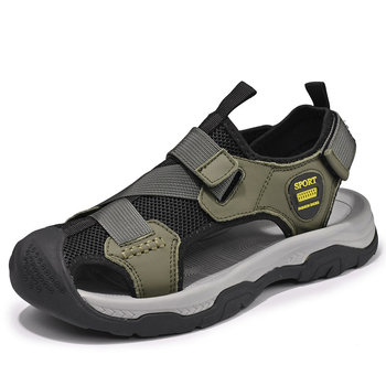 2024-es, határokon átnyúló, nagy méretű, nyári, új, férfi baotou szandál, külső viselet, strandcipő, vastag talpú, kézzel készített kültéri szandál