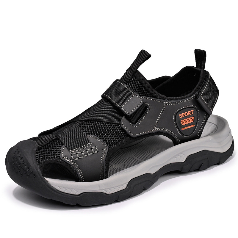 2024-es, határokon átnyúló, nagy méretű, nyári, új, férfi baotou szandál, külső viselet, strandcipő, vastag talpú, kézzel készített kültéri szandál