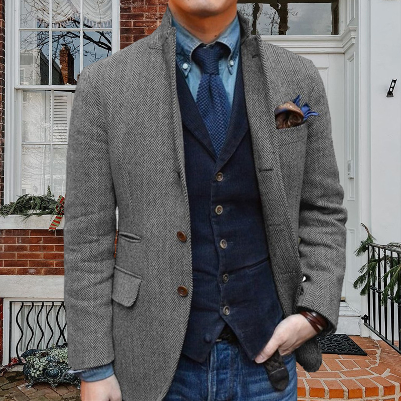 Vyriškas kostiumas 2025 m. Naujas laisvalaikio oficialus apranga Darbo drabužiai Gynybos interviu vedėjo kostiumas švarkas Vasara