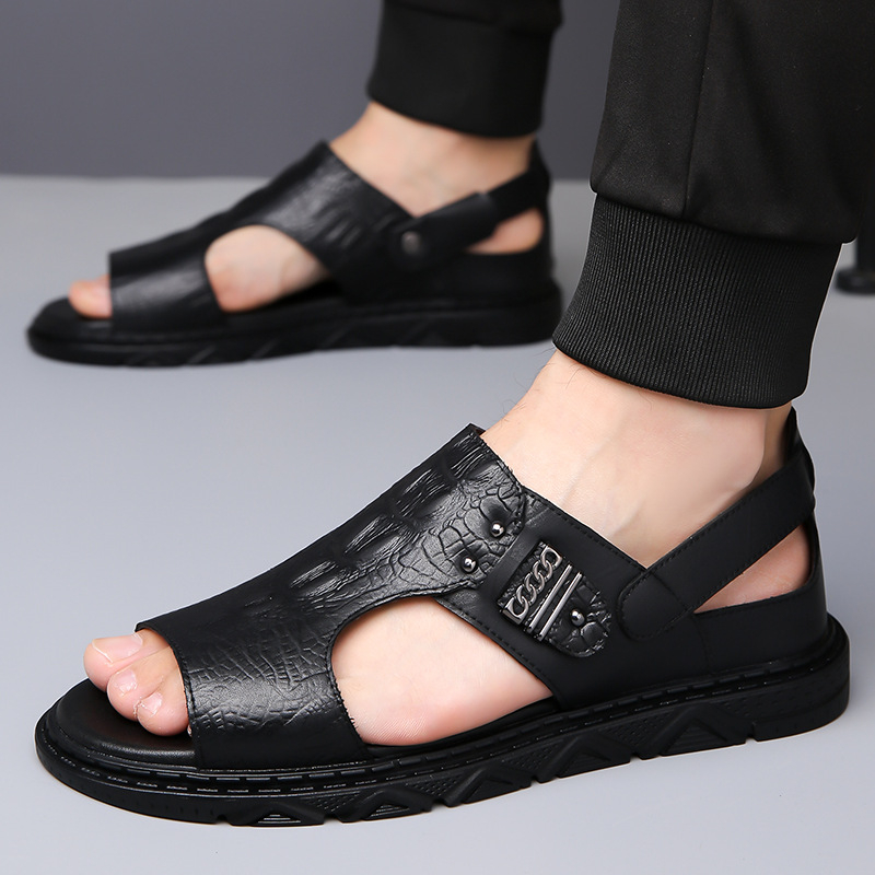 Pánske sandále, letné nové pánske topánky, módne duté priedušné sandále, všestranné mäkké podrážky, plážové topánky s mäkkou podrážkou