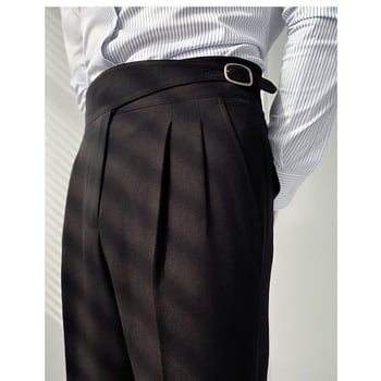 Pantaloni de costum casual dl. Lu San, de casă, pentru bărbați, toamnă-iarnă, cu talie înaltă, Napoli, drepți, pantaloni retro britanici, asortați