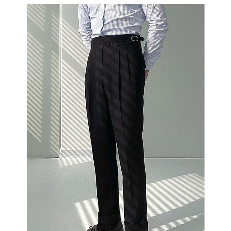 Pantaloni de costum casual dl. Lu San, de casă, pentru bărbați, toamnă-iarnă, cu talie înaltă, Napoli, drepți, pantaloni retro britanici, asortați