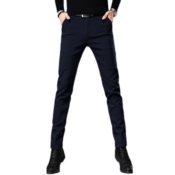 Παντελόνι Western υψηλής ποιότητας σε κορεατικό στιλ για άνδρες, παντελόνι υψηλής ποιότητας Dummy Business Autumn Slim-fit, ελαστικό, μαύρο, casual παντελόνι για άνδρες