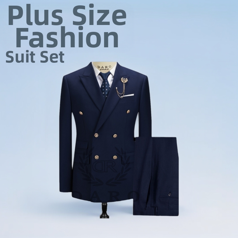 Cezhraničný oblek plus size s dvojitým zapínaním, pánske svadobné šaty, oblek pre svedka, dvojdielny oblek pre zahraničný obchod plus size, Amazon