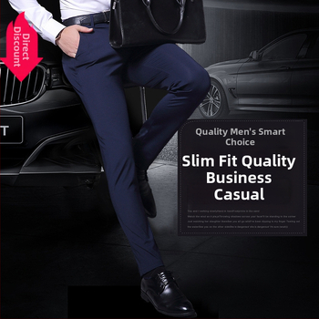 Νέο επαγγελματικό παντελόνι με επένδυση από φλις για άνδρες Four Seasons Business Dress Straight Casual ανδρικό κοστούμι σε κορεατικό στιλ για νέους
